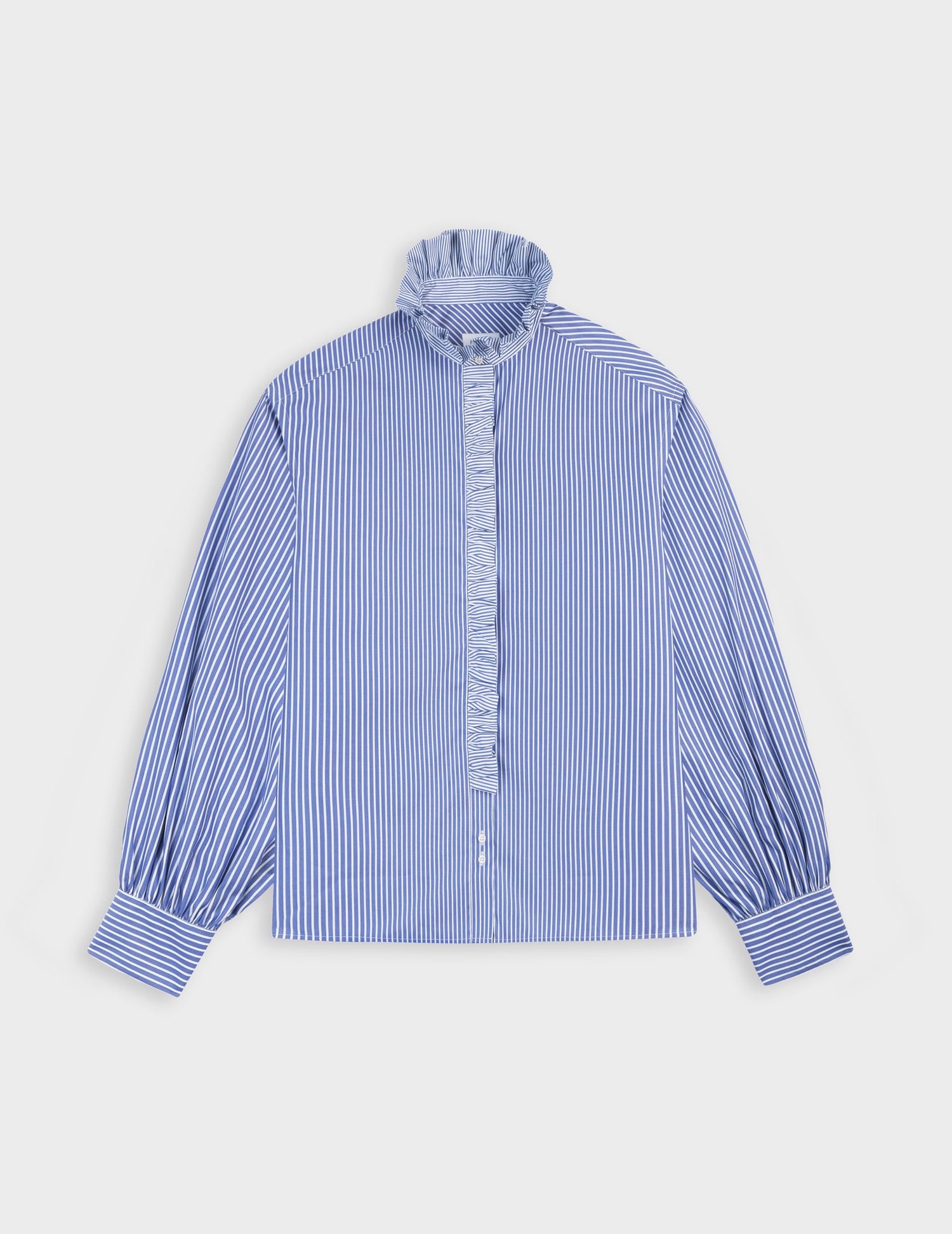 Greta striped blue shirt - Poplin - Victorian Collar#5