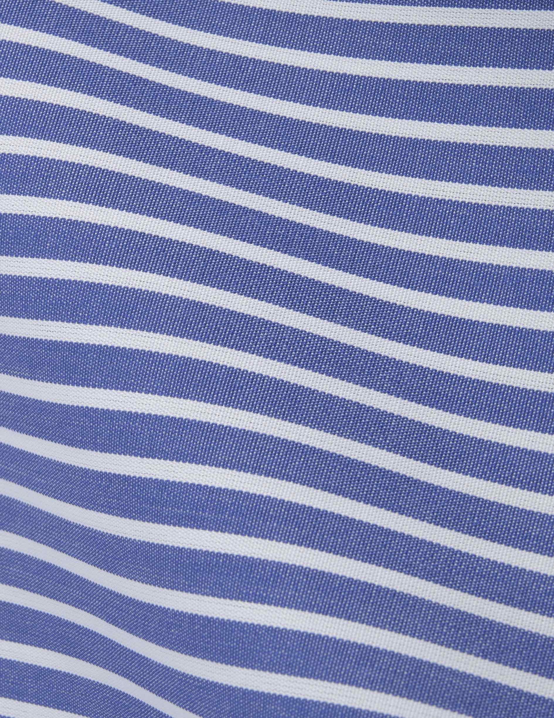 Greta striped blue shirt - Poplin - Victorian Collar