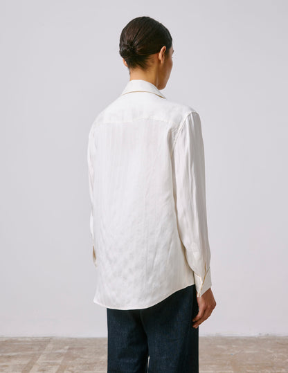 Striped ecru silk Hannah shirt 