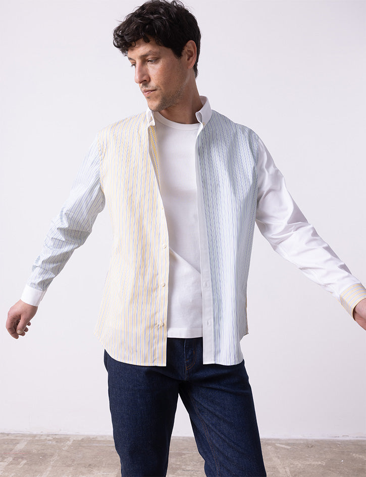 Harry Striped green Fun shirt - Poplin - American Collar