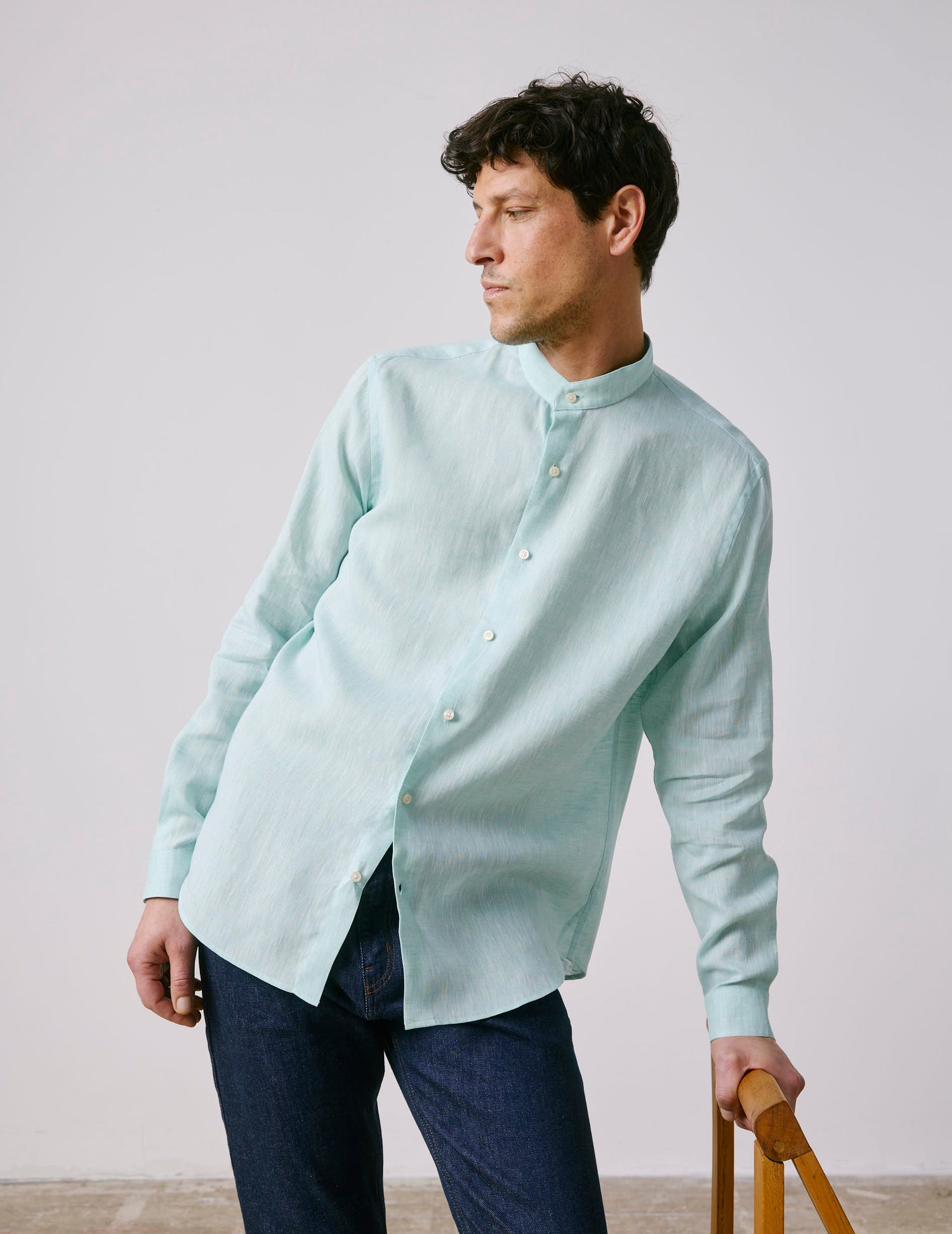 mao collar dress shirt Women's Mao Collar Shirt