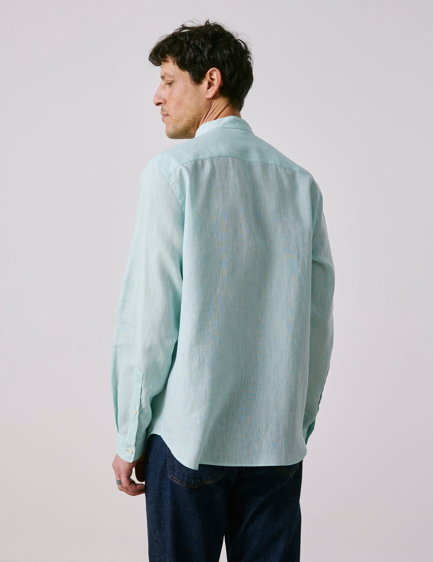 mao collar dress shirt White Mao Collar Shirt