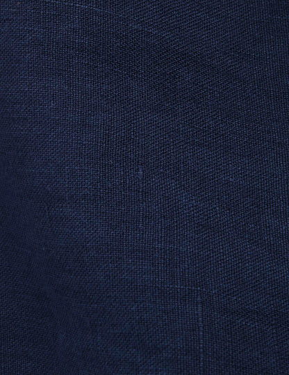 Hilario navy linen popover shirt