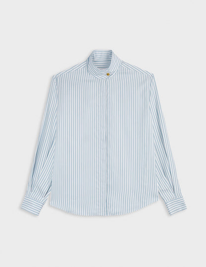 Blue lyocell Innaée shirt with hidden button placket