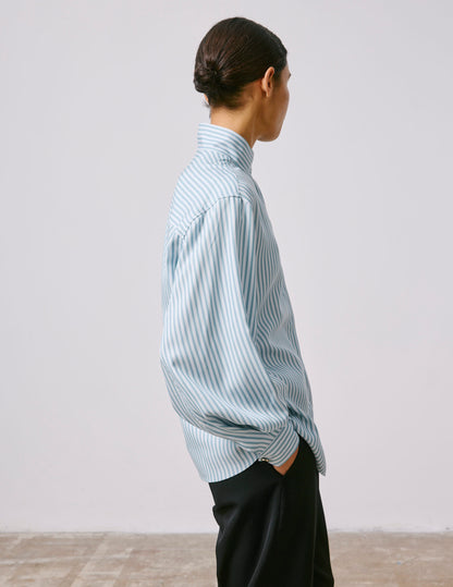 Blue lyocell Innaée shirt with hidden button placket