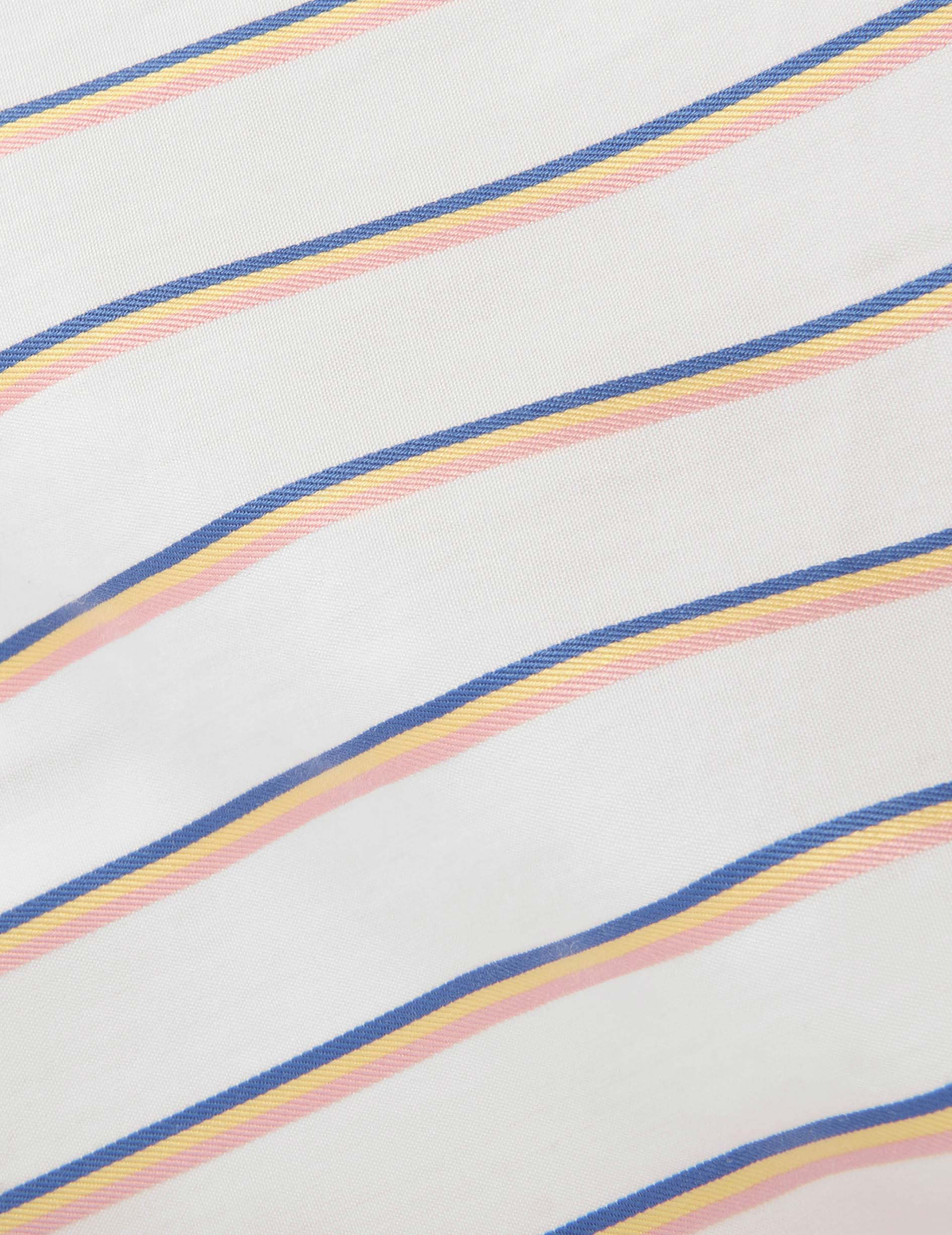 Semi-fitted striped yellow shirt - Poplin - Inverted Collar