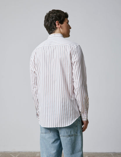 Semi-fitted striped yellow shirt