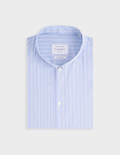 Semi-fitted striped blue shirt 