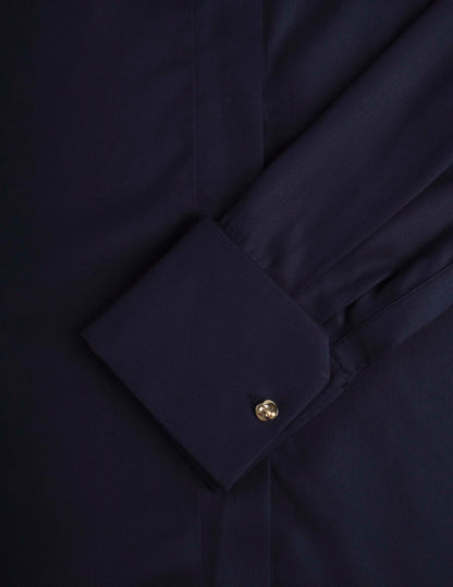 Irisa navy hidden button placket shirt