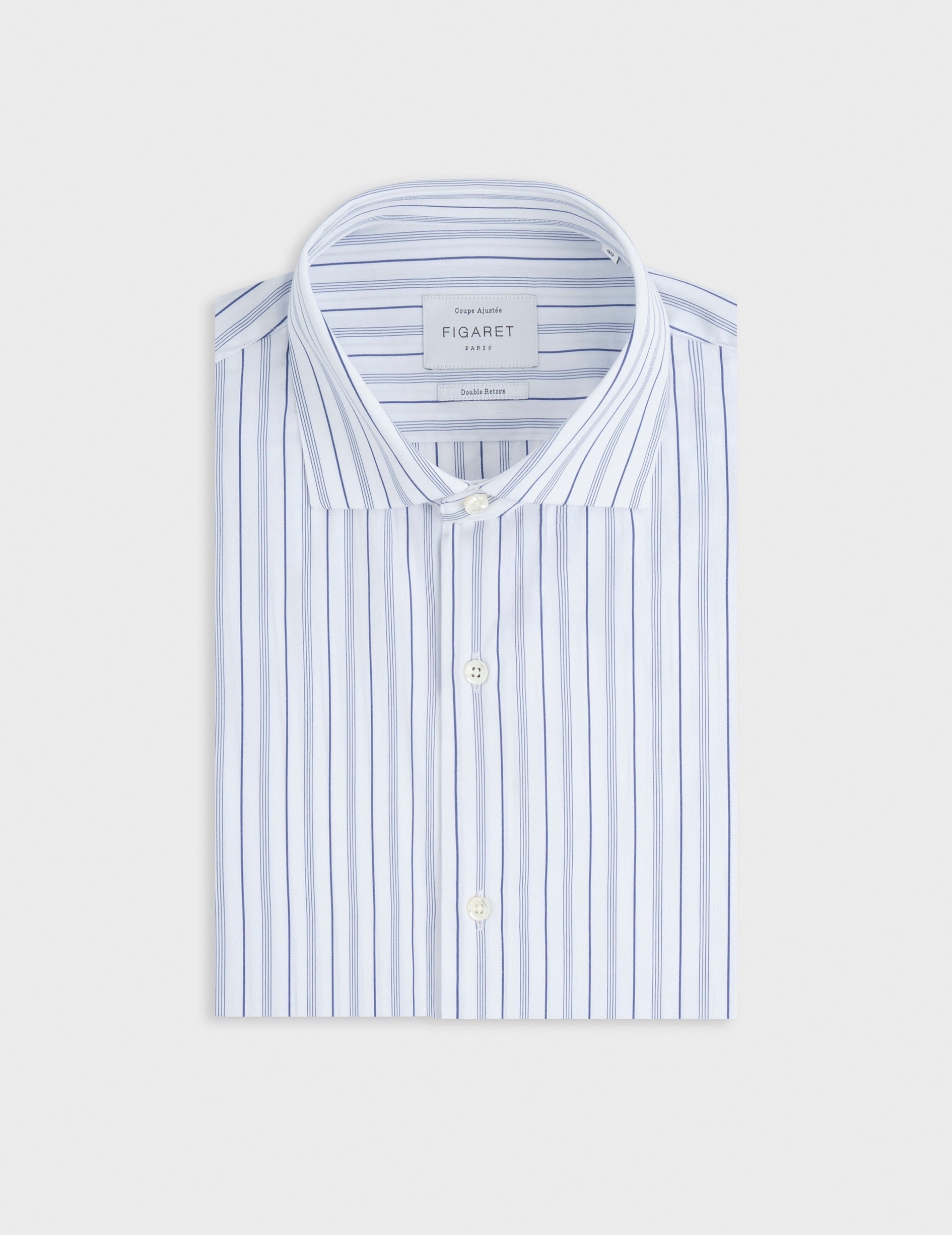 fitted striped dress shirt Buy Navy Blue Stripe Fitted Stretch Essential Long Sleeve Shirt from Next USA