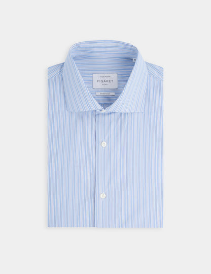 Fitted striped blue shirt