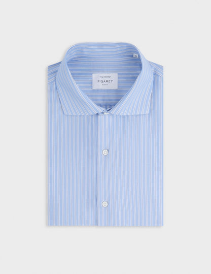 Chemise classique rayée bleue