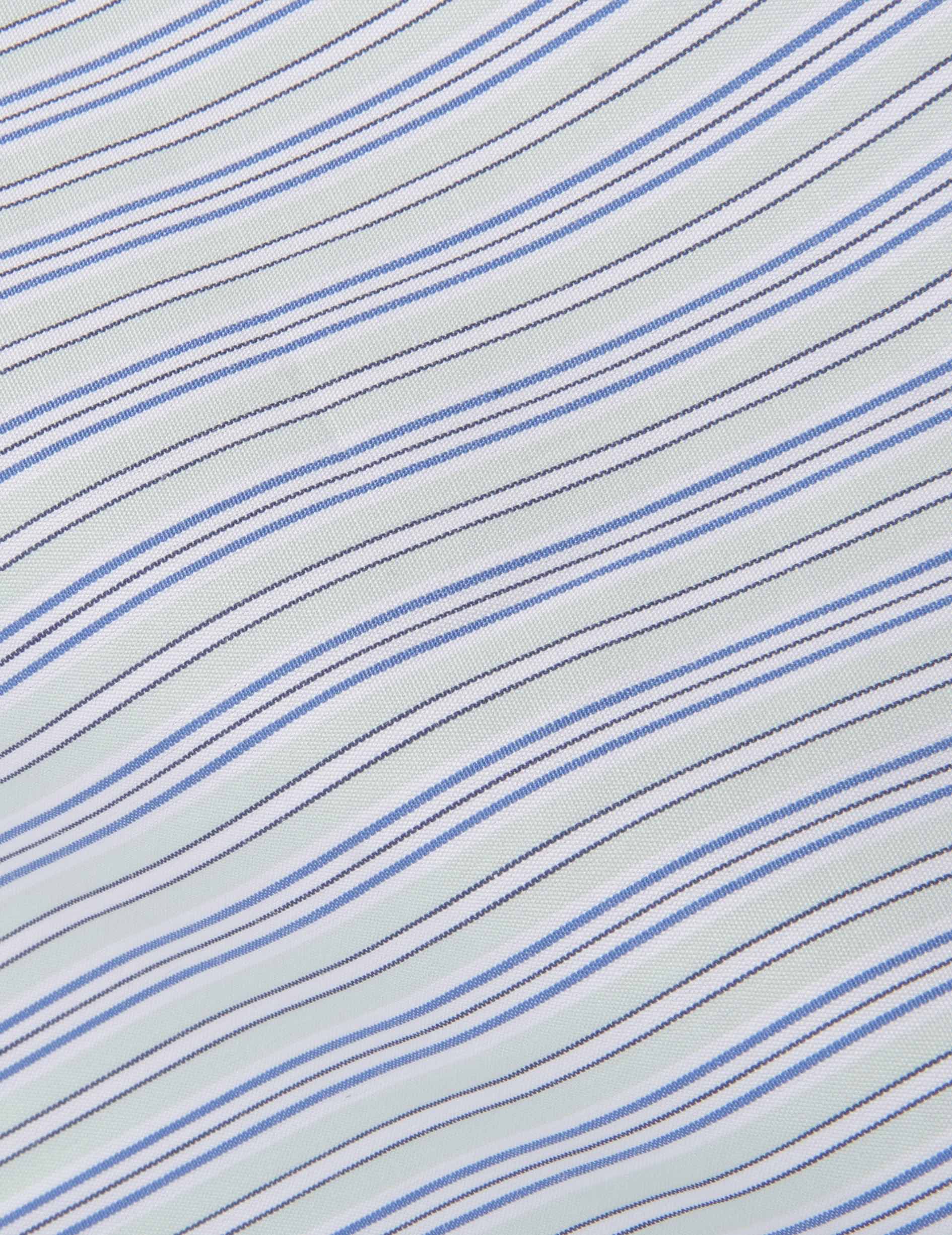 Semi-fitted green striped shirt - Poplin - Italian Collar