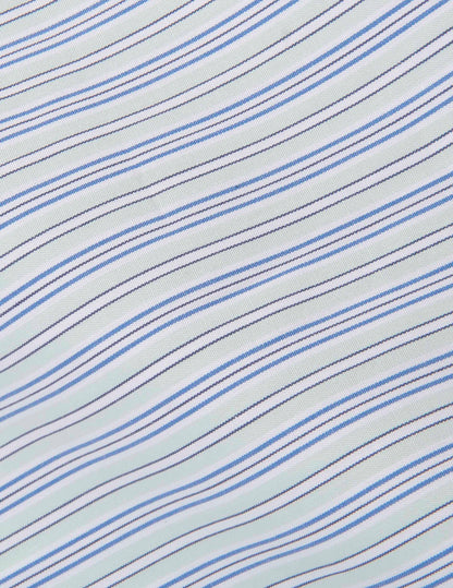 Semi-fitted green striped shirt