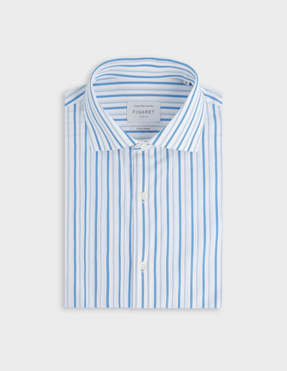 Semi-fitted striped blue shirt 