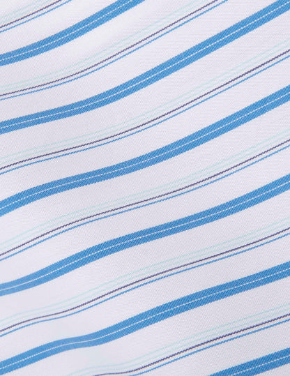 Semi-fitted striped blue shirt 