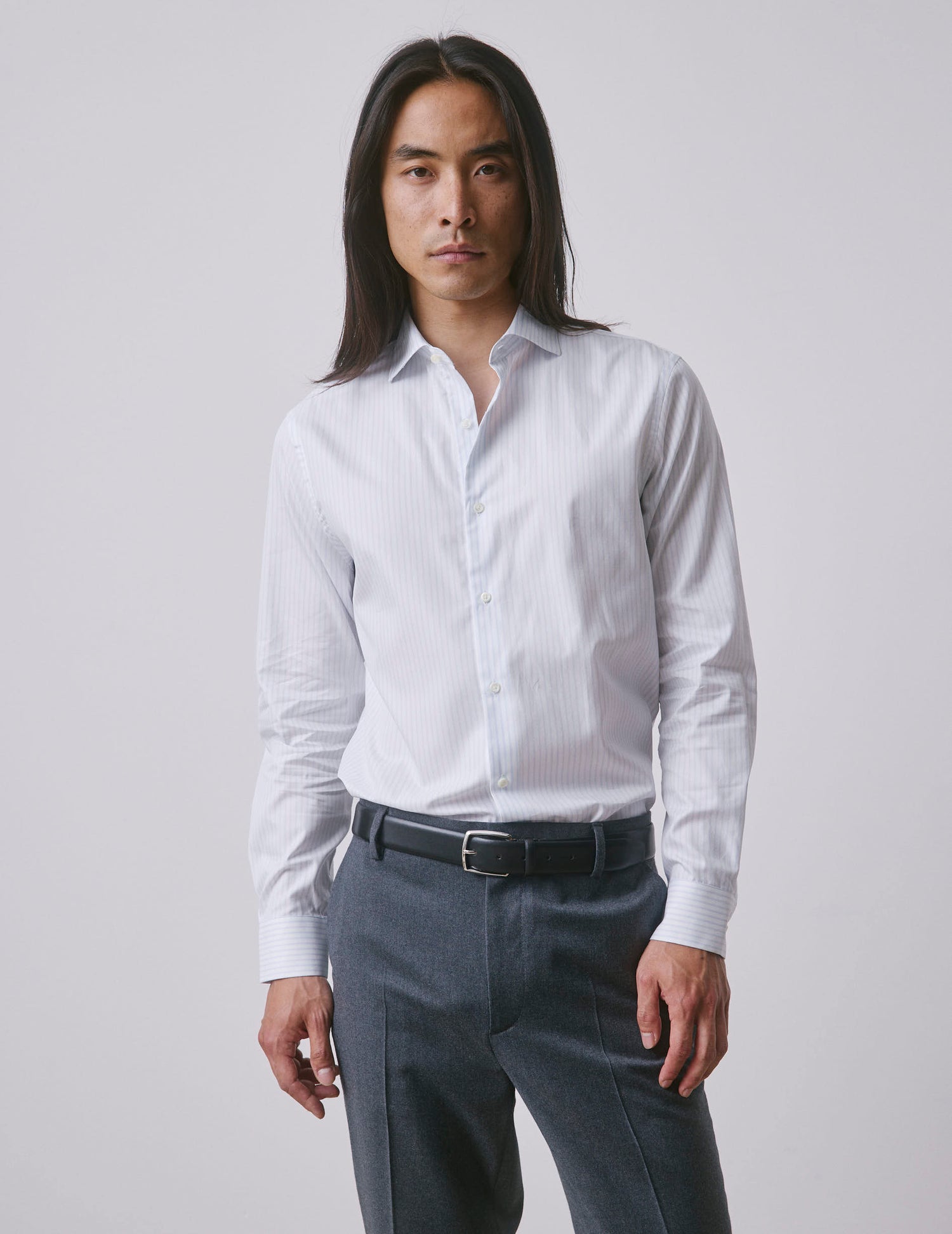 Semi-fitted light blue shirt - Twill - Italian Collar#4