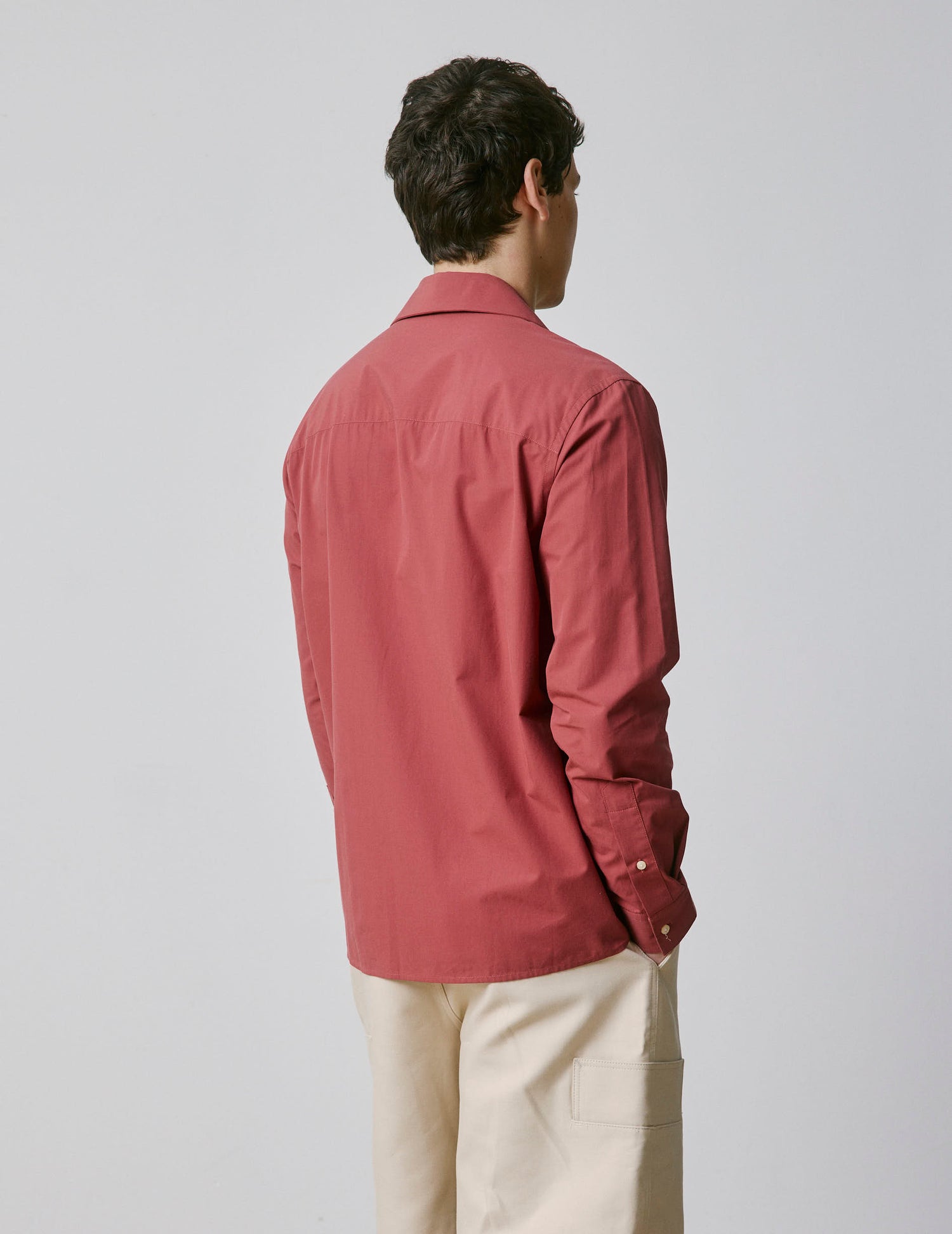 Burgundy Ivano shirt - Popeline - Cubain avec bride Collar#2