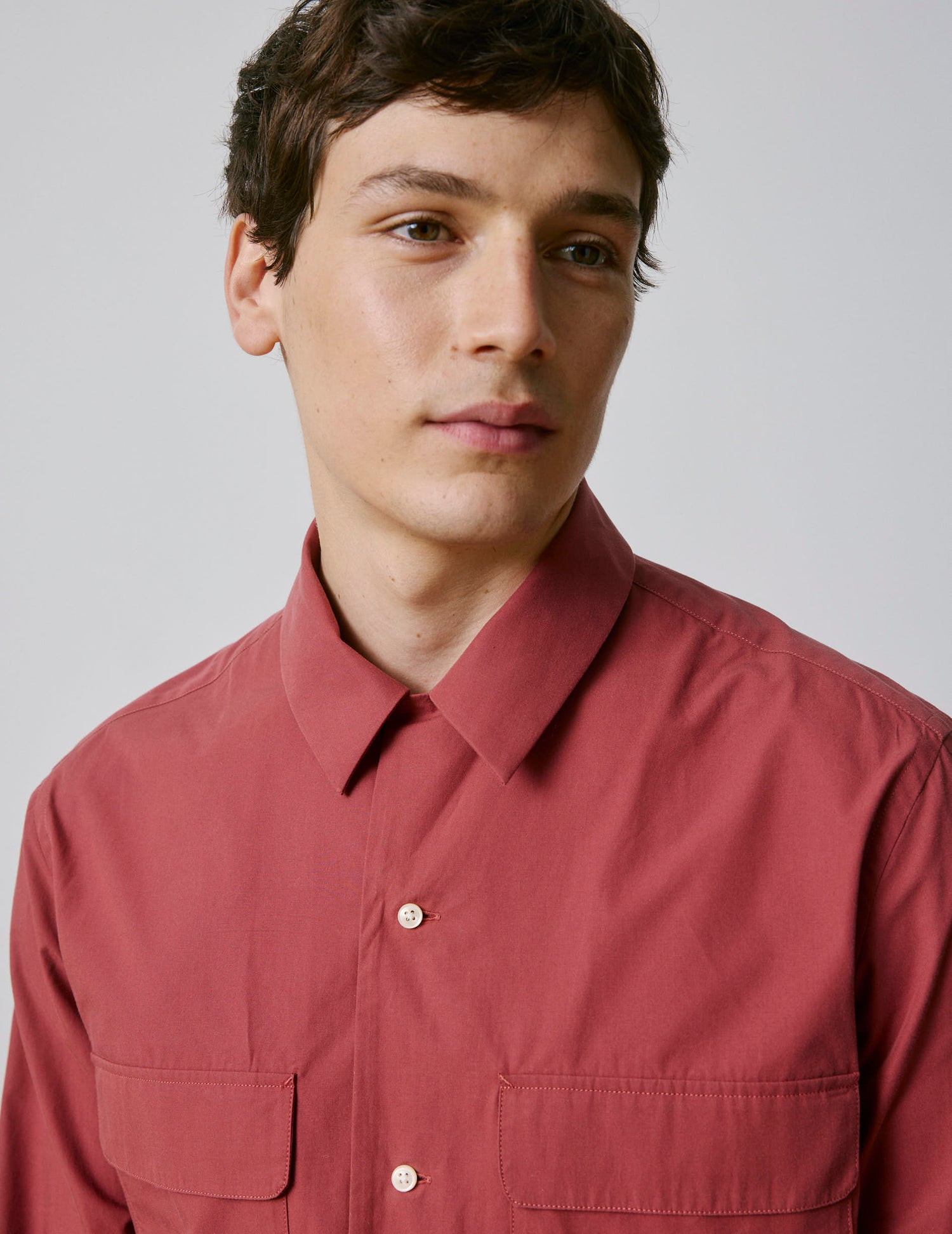 Burgundy Ivano shirt - Popeline - Cubain avec bride Collar#3