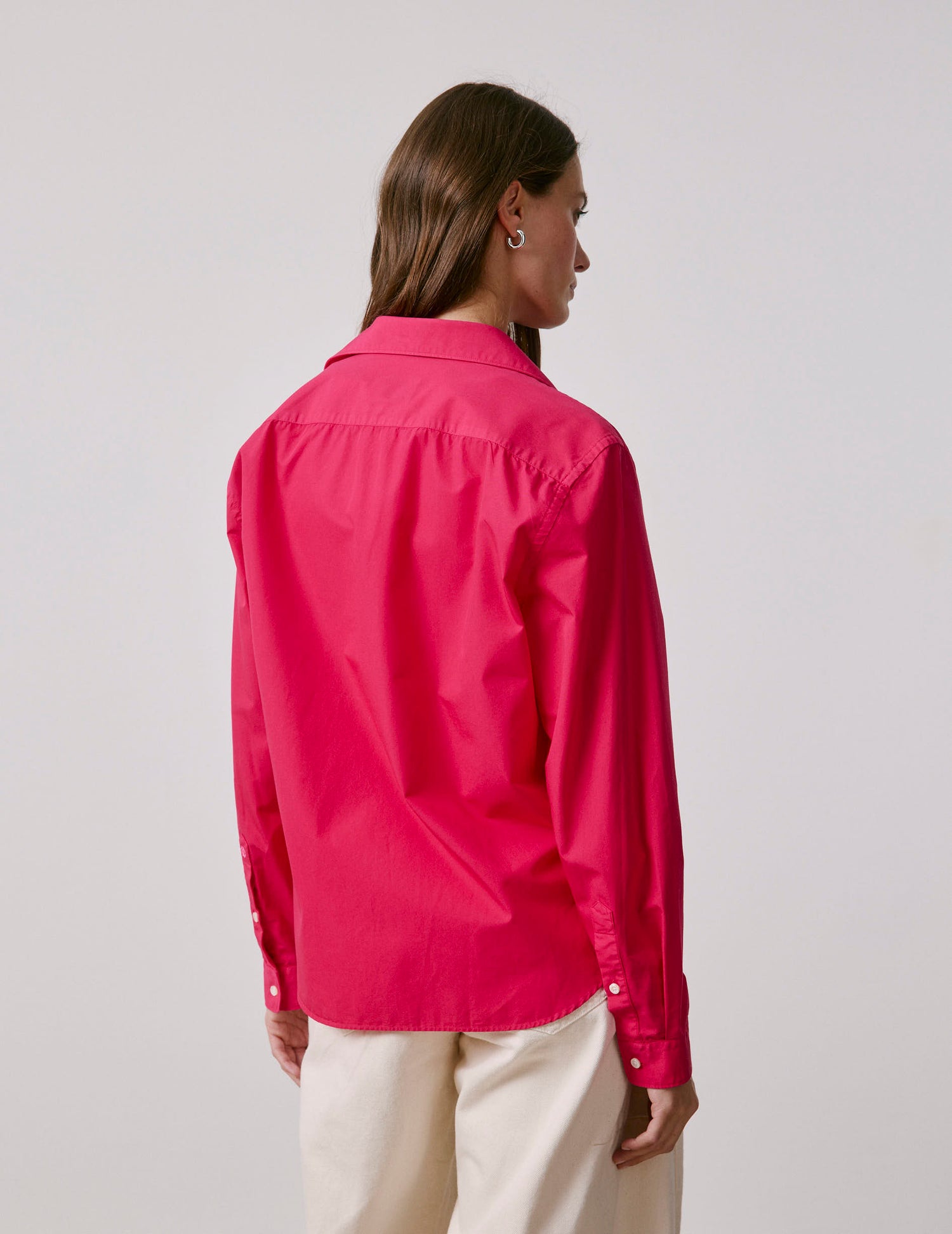 Unisex fuchsia "Je t'aime" shirt - Poplin - Figaret Collar#6
