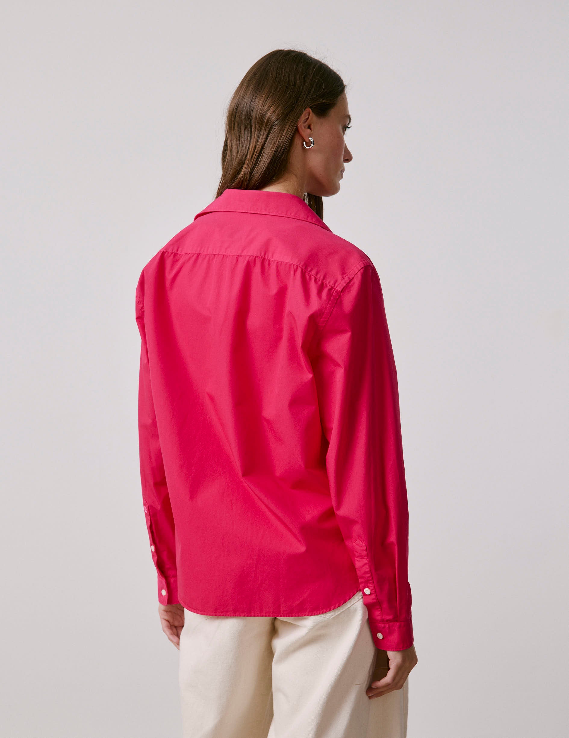 Unisex fuchsia "Je t'aime" shirt - Poplin - Figaret Collar