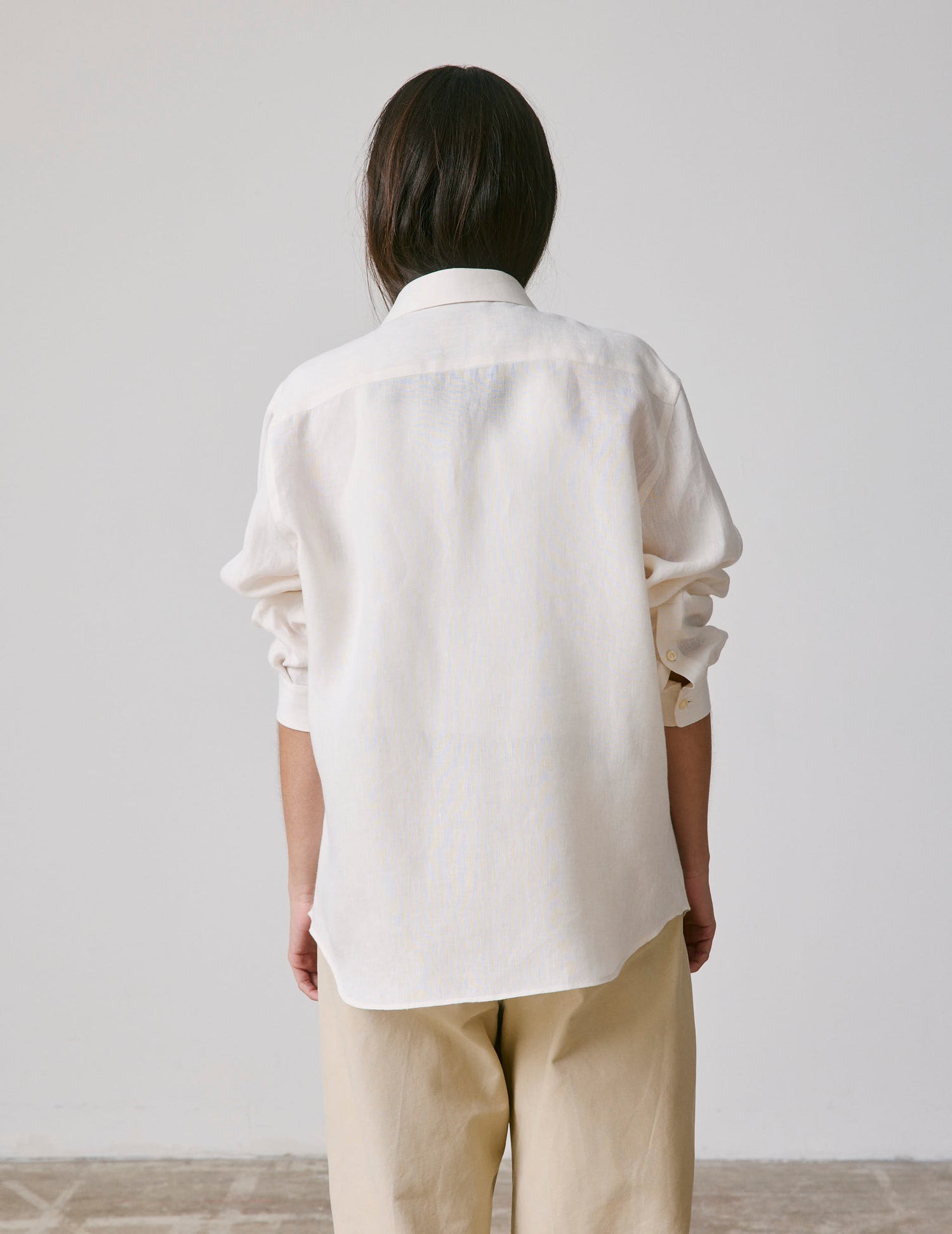 Unisex “Je t’aime” shirt in ecru linen - Lin - Figaret Collar#7