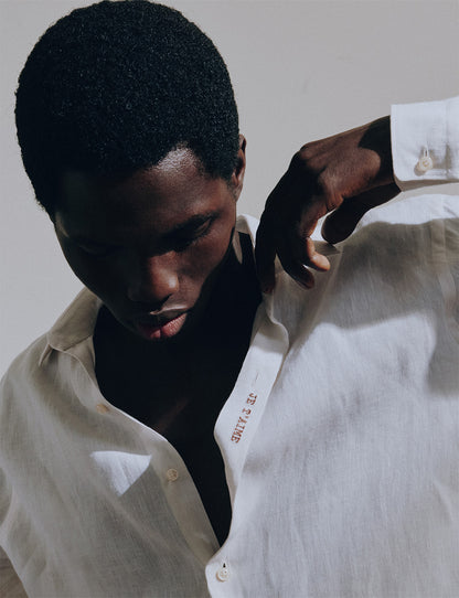 Unisex “Je t’aime” shirt in ecru linen