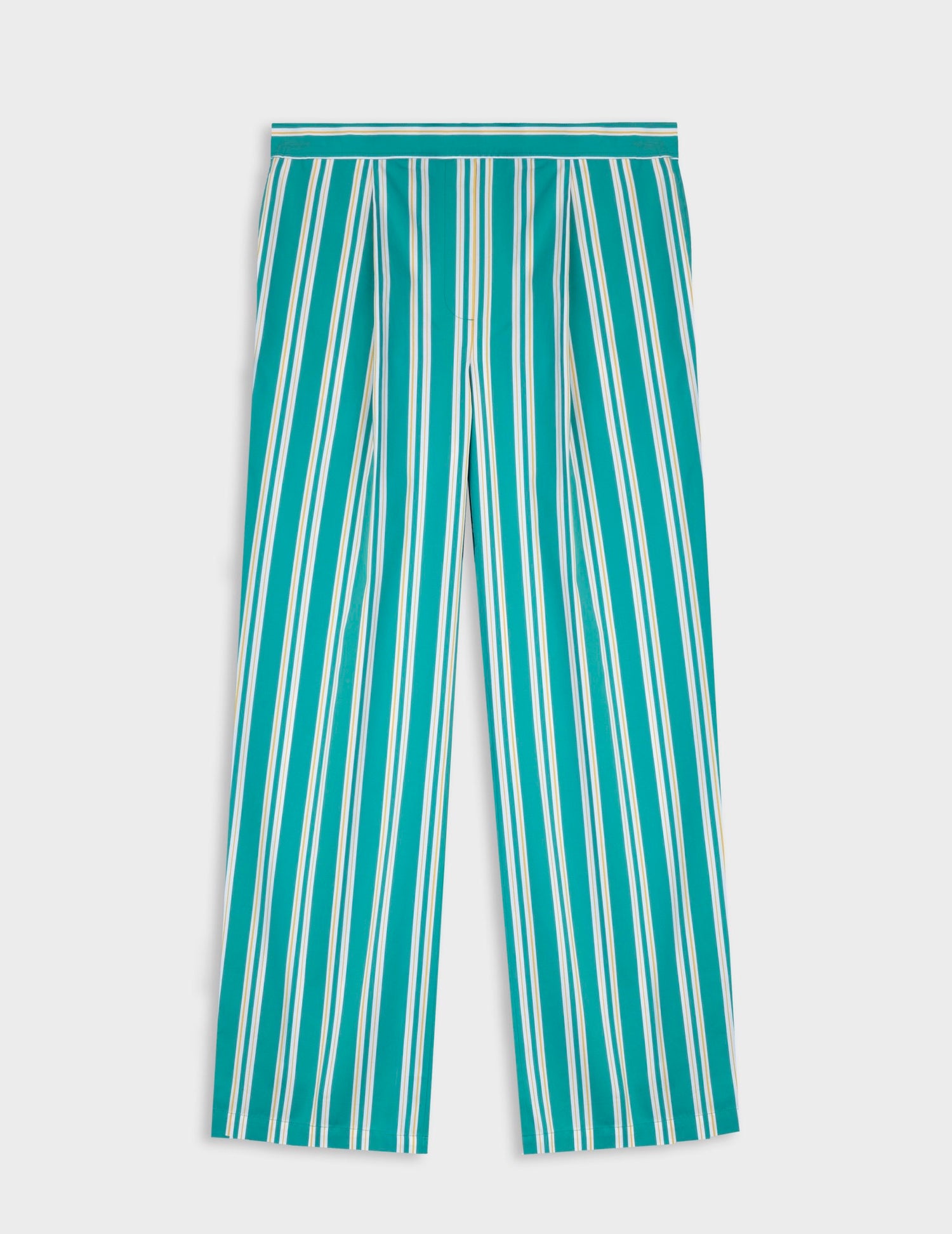 Laeticia striped green poplin pants
