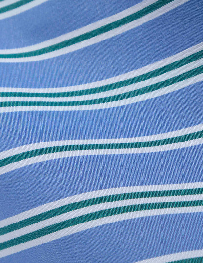 Striped blue Laurine shirt with hidden button placket 