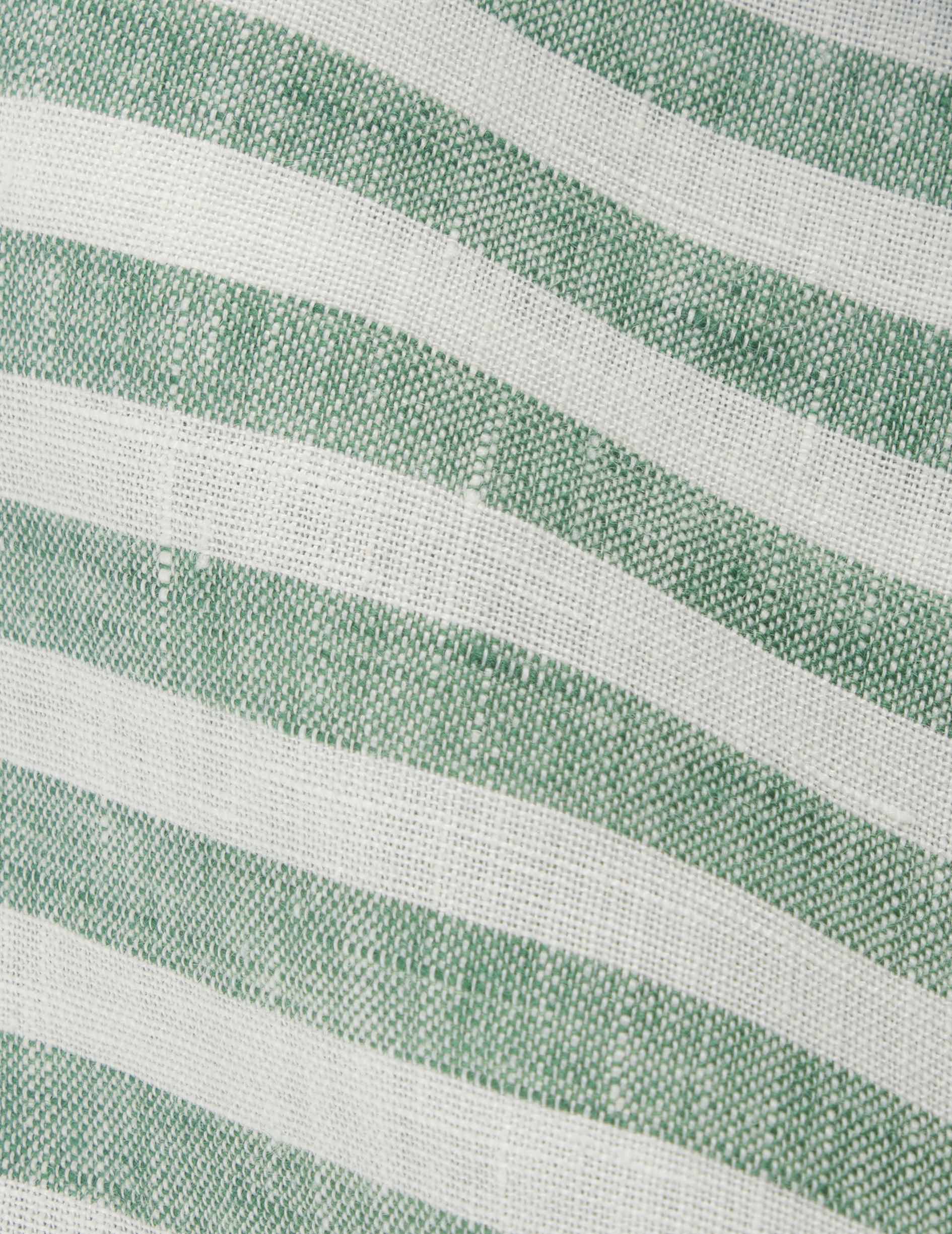 Léanna striped green linen shirt - Linen - Shirt Collar