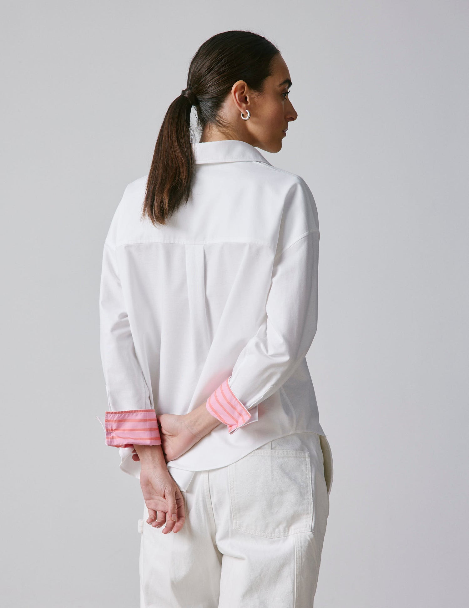 White oversized Lizandra shirt - Oxford - Shirt Collar#2
