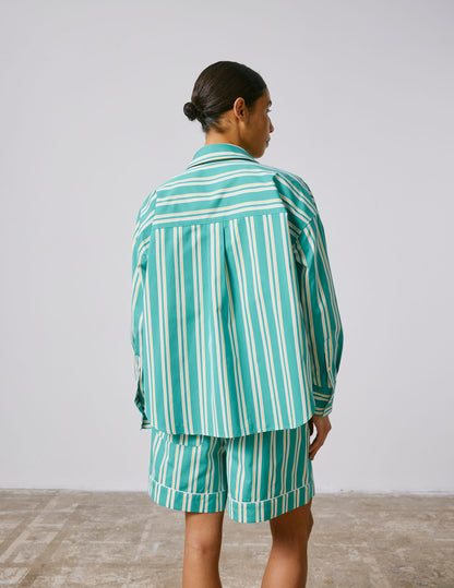 Oversized striped green Lizandra shirt