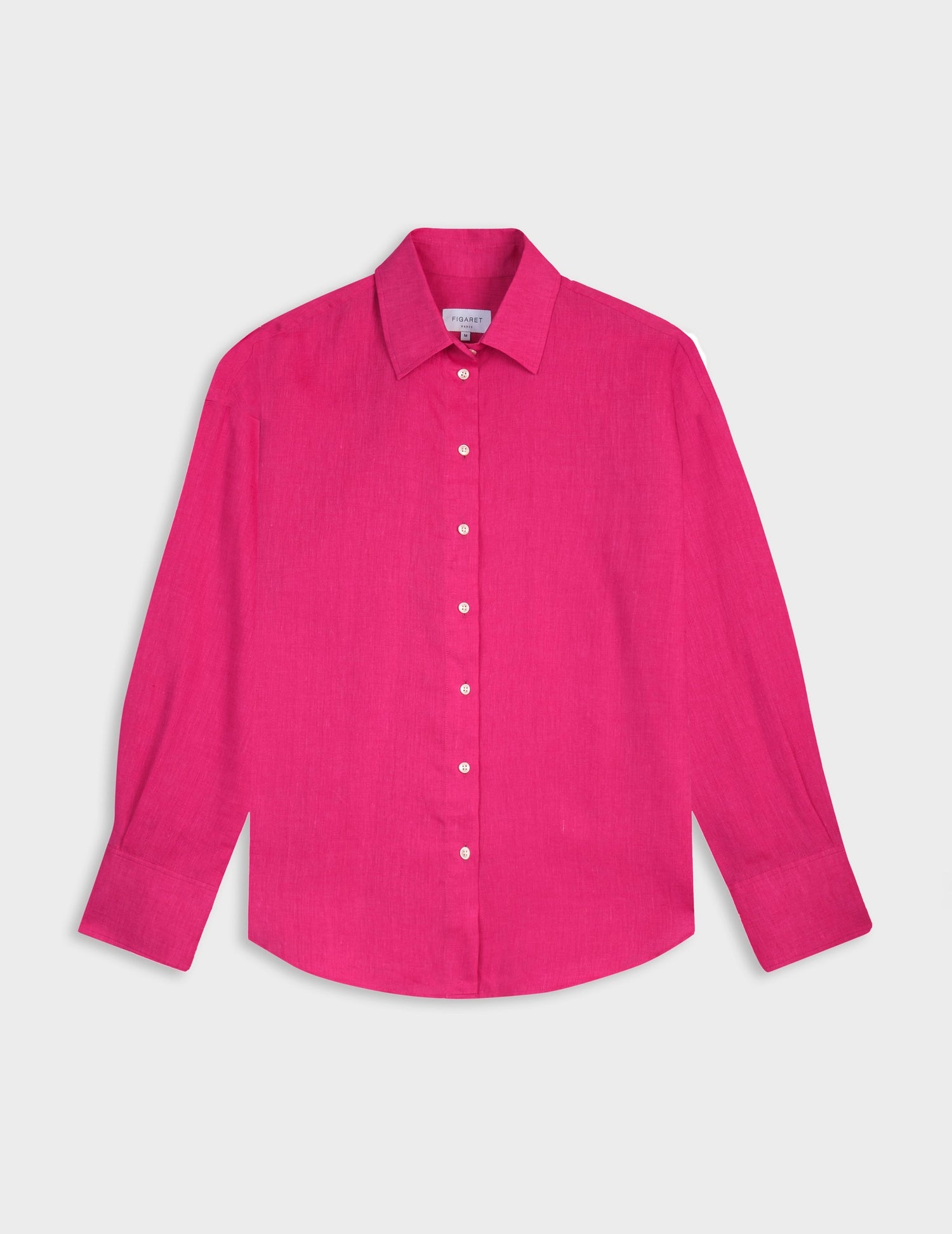  Fuchsia linen oversized Lizandra shirt - Lin - Chemise Collar#4