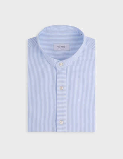 Logan Striped light blue popover shirt