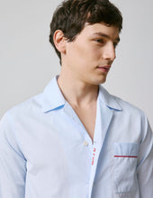 Louis pajamas in blue poplin embroidered with "Je t'aime"