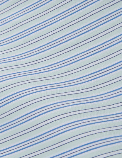 Louison Striped green hidden button placket shirt 