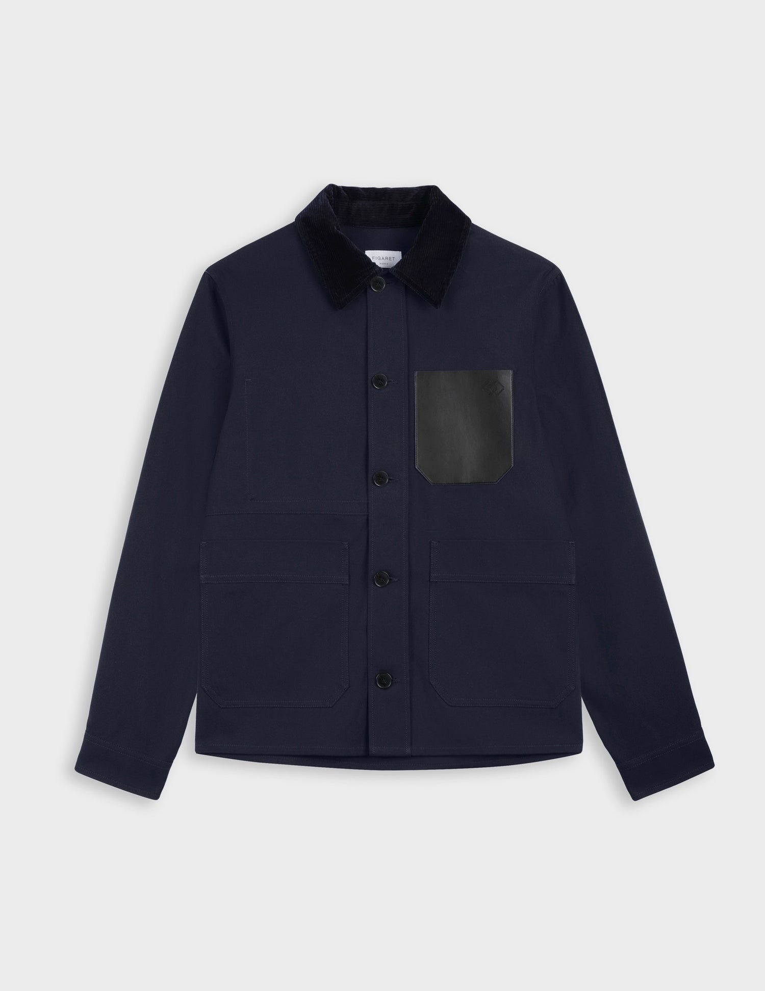 Mael navy cotton canvas overshirt - Canvas - chemise Collar#5