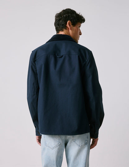 Mael navy cotton canvas overshirt