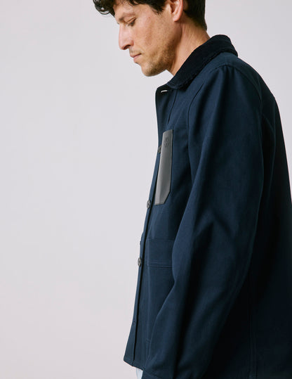Mael navy cotton canvas overshirt