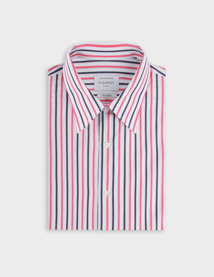 Semi-fitted striped red shirt 