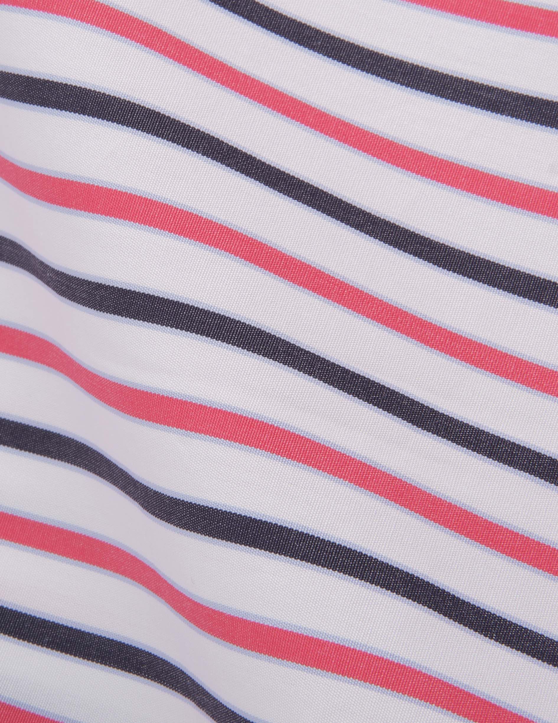 Semi-fitted striped red shirt  - Poplin - Prodigious Collar