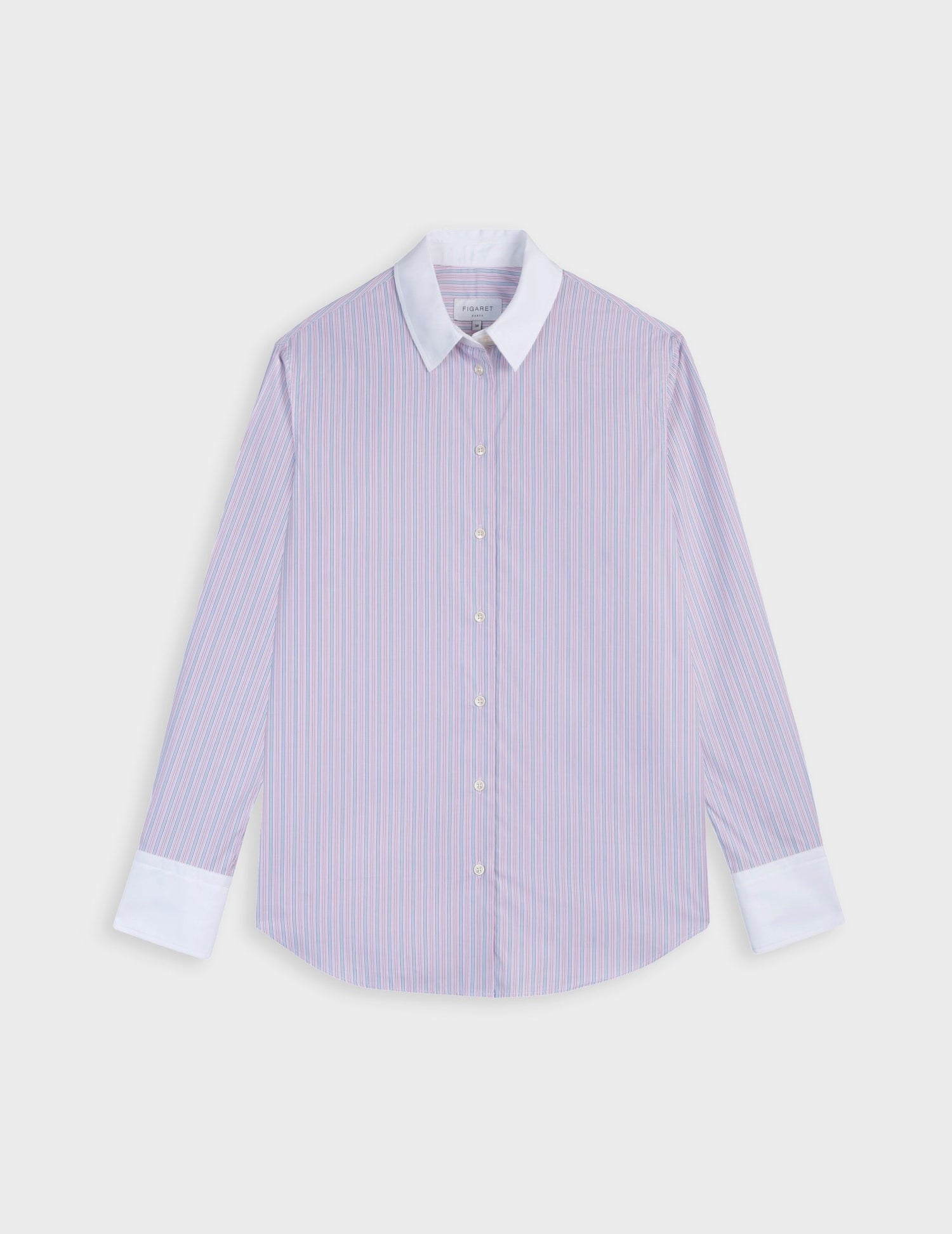 Striped pink Marion shirt - Poplin - Shirt Collar#7