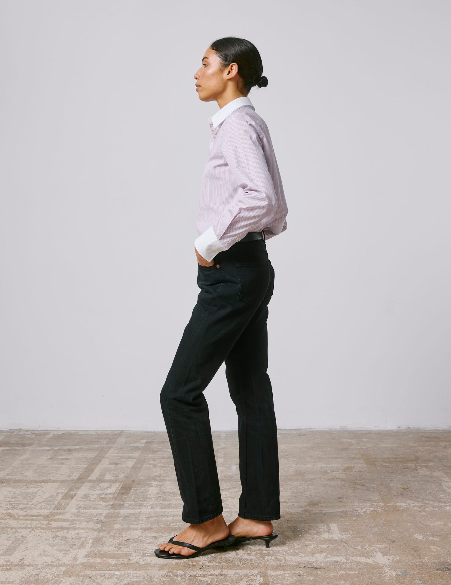 Striped pink Marion shirt - Poplin - Shirt Collar#5