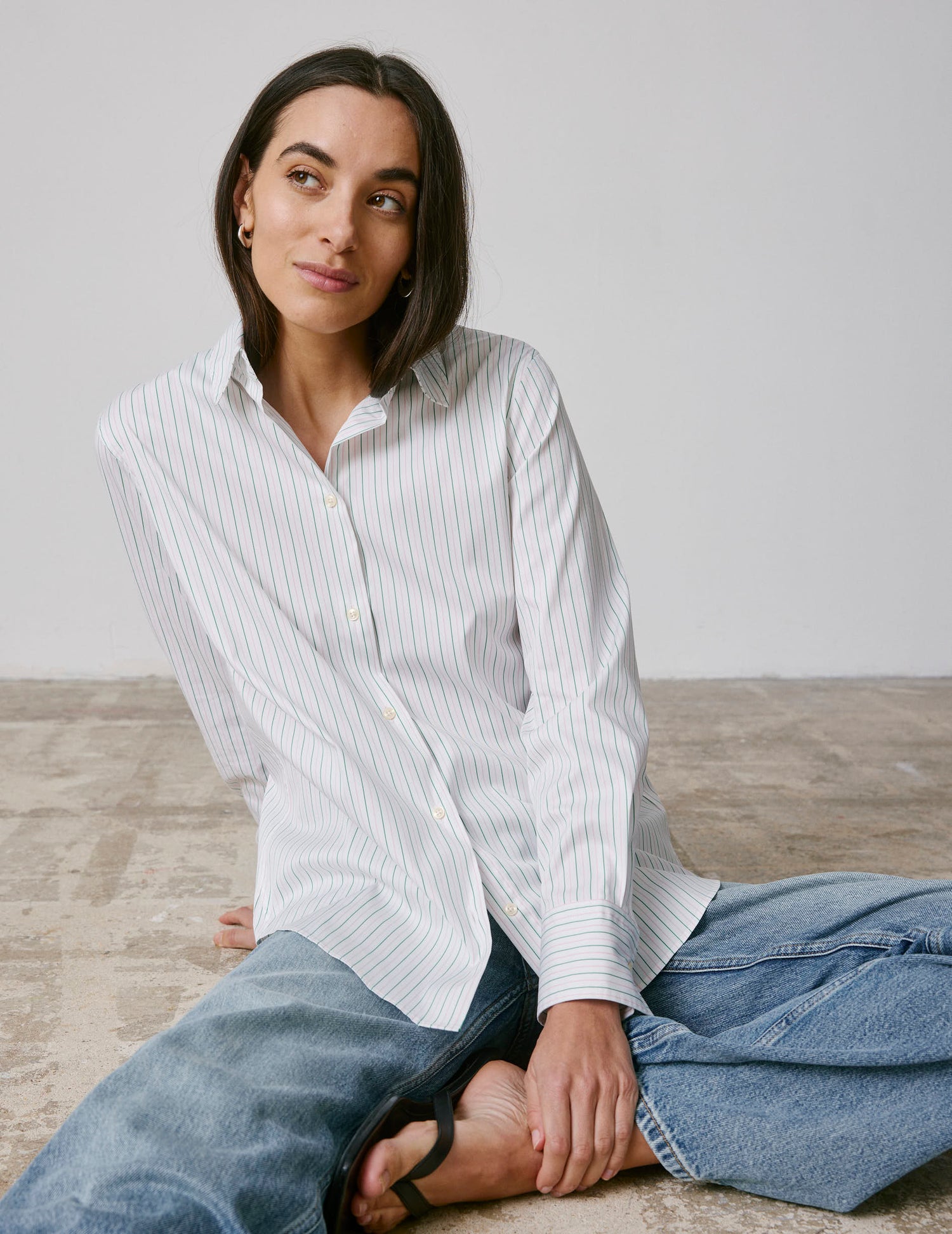 Marion green shirt - Twill - Shirt Collar#3