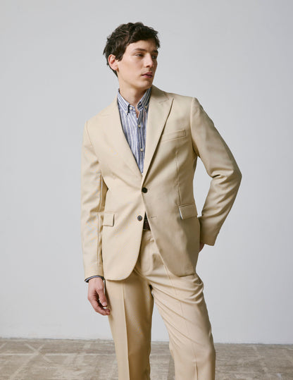 Marlon suit jacket in beige virgin wool