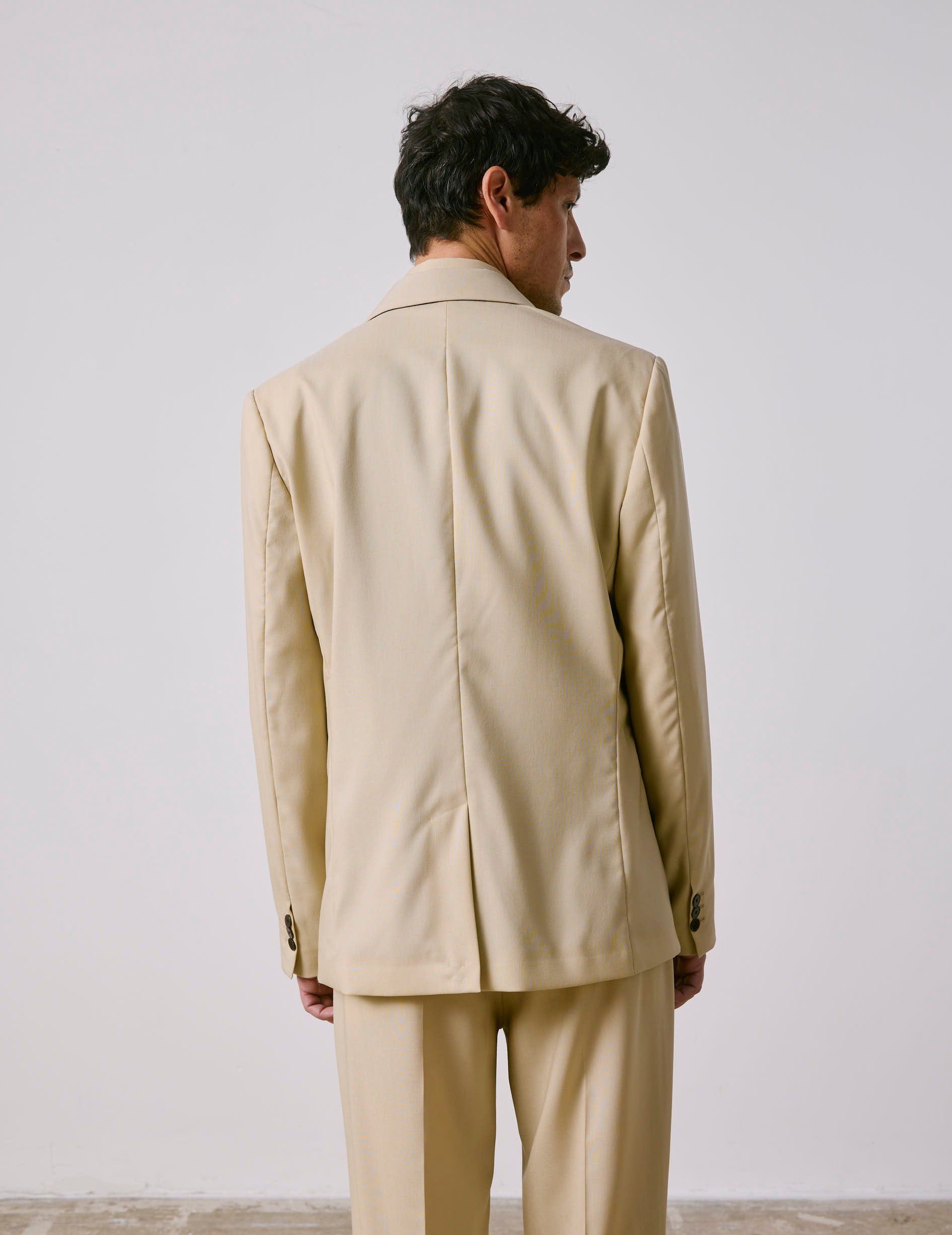 Marlon suit jacket in beige virgin wool
