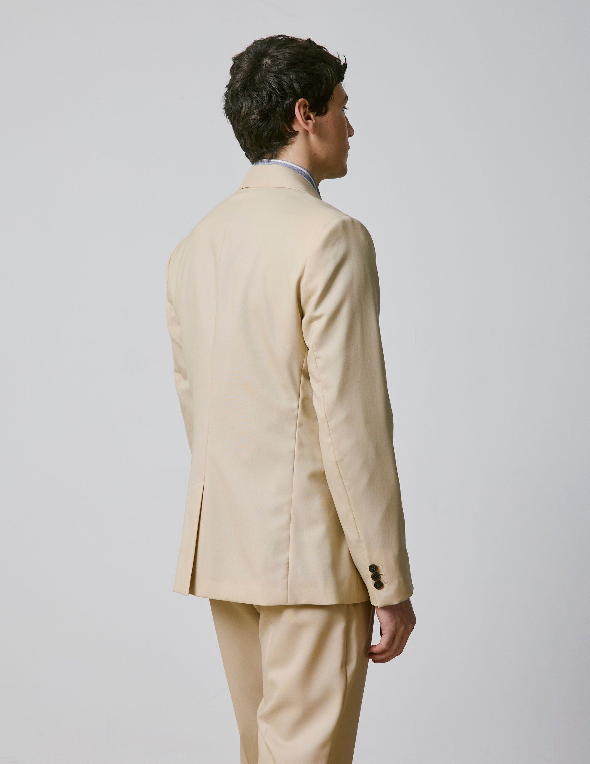 Marlon suit jacket in beige virgin wool