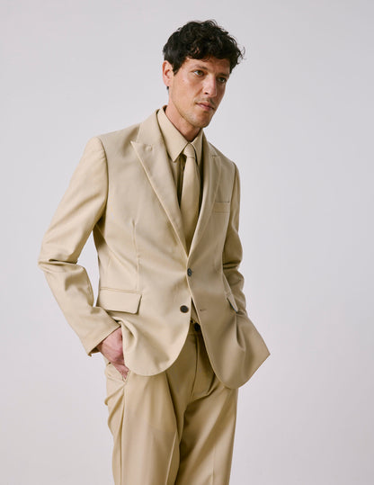 Marlon suit jacket in beige virgin wool