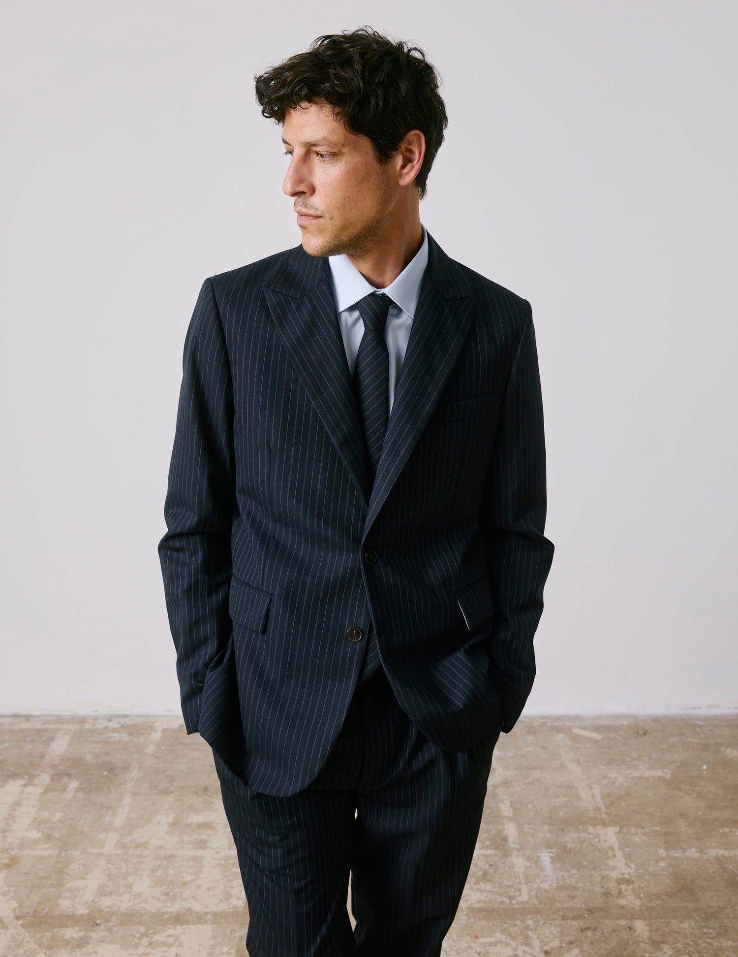 Marlon navy virgin wool suit jacket