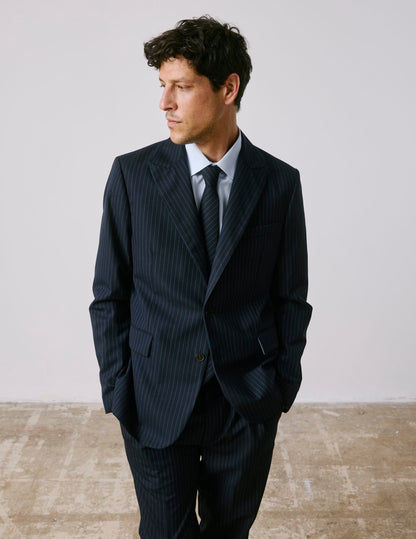 Marlon navy virgin wool suit jacket